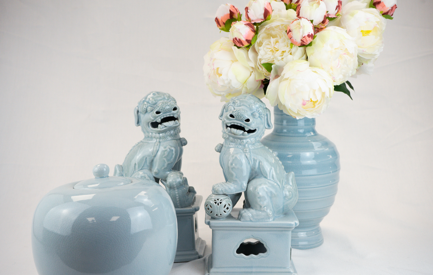 Light Blue Asian Influenced Ceramics