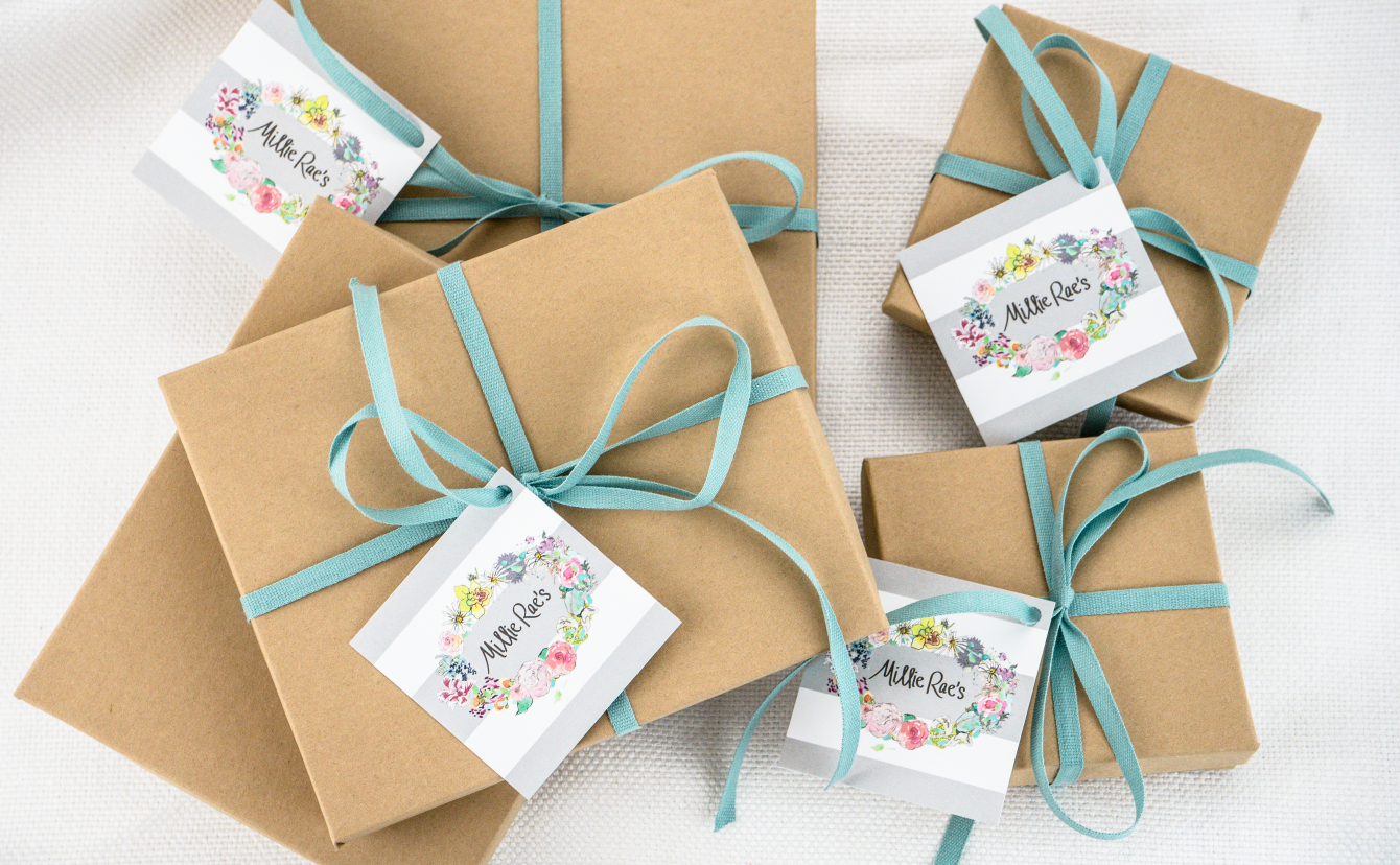 Gift Boxes with Teal Ribbon